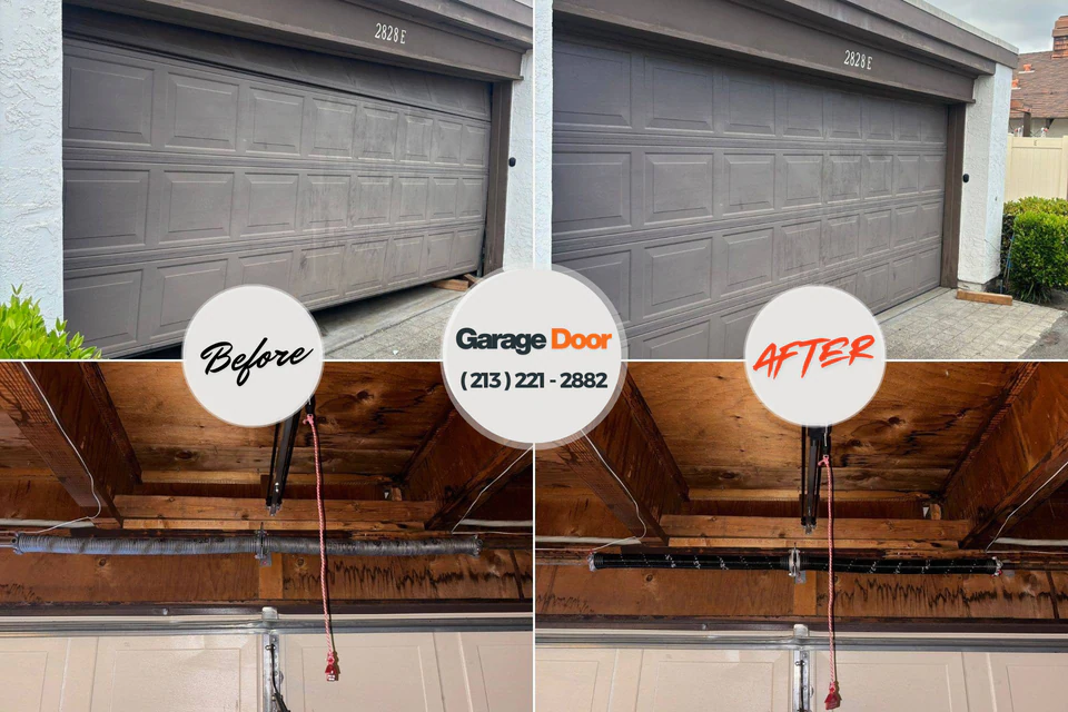 Before and after: garage door repair East Syracuse, NY